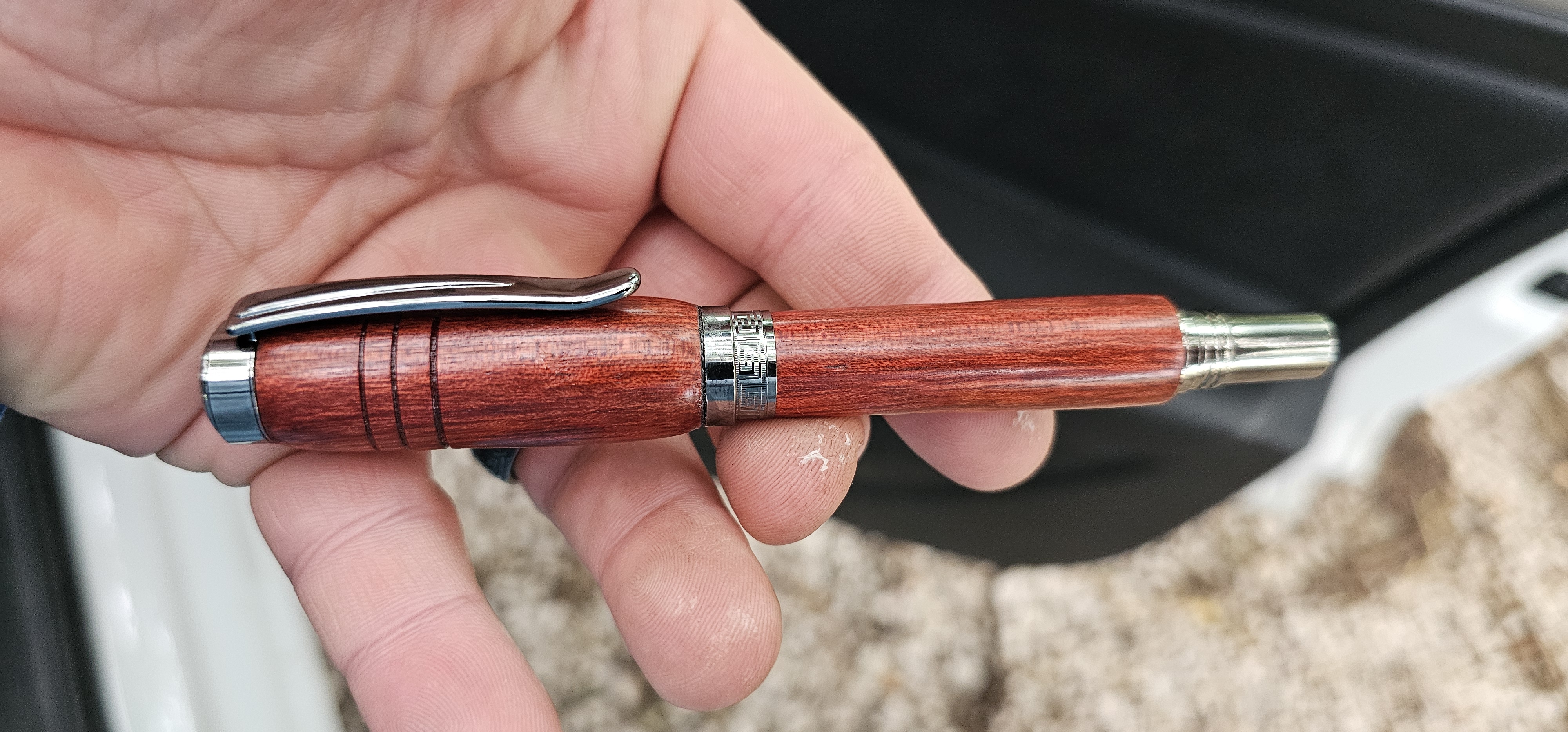 Padauk with high friction wax finish